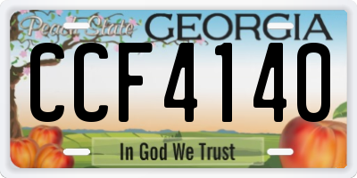 GA license plate CCF4140