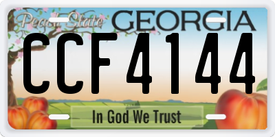 GA license plate CCF4144
