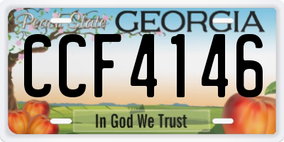 GA license plate CCF4146