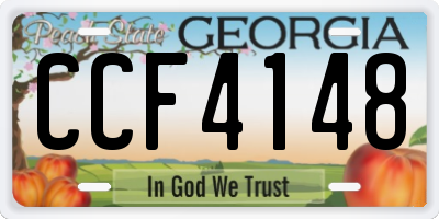 GA license plate CCF4148