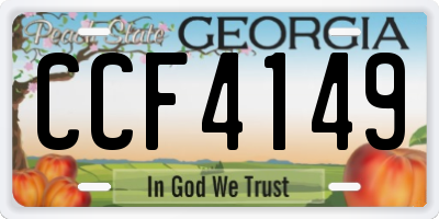 GA license plate CCF4149