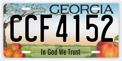 GA license plate CCF4152