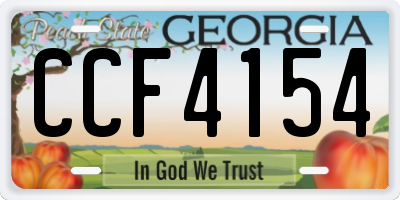 GA license plate CCF4154