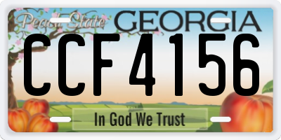 GA license plate CCF4156