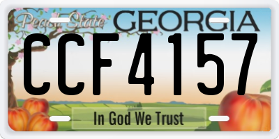 GA license plate CCF4157