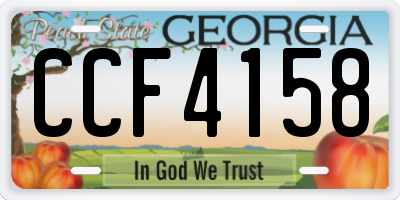 GA license plate CCF4158