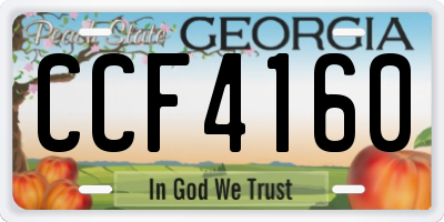 GA license plate CCF4160