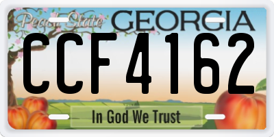 GA license plate CCF4162