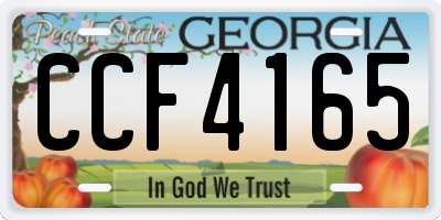 GA license plate CCF4165