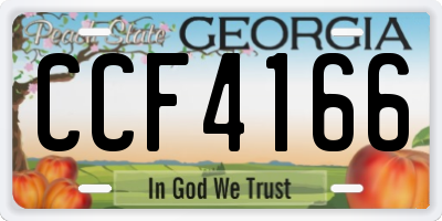 GA license plate CCF4166