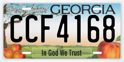 GA license plate CCF4168