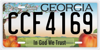 GA license plate CCF4169