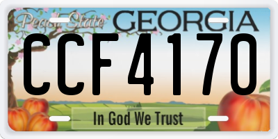 GA license plate CCF4170
