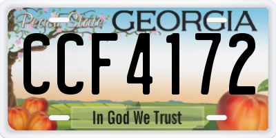 GA license plate CCF4172