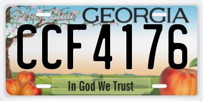 GA license plate CCF4176