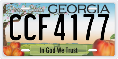 GA license plate CCF4177