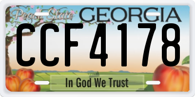 GA license plate CCF4178