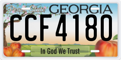 GA license plate CCF4180