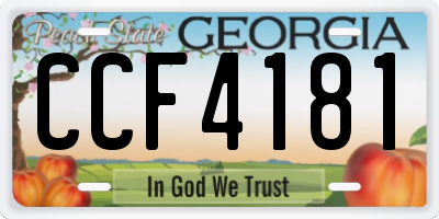 GA license plate CCF4181