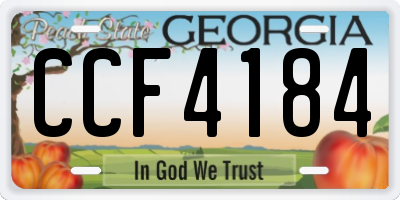 GA license plate CCF4184