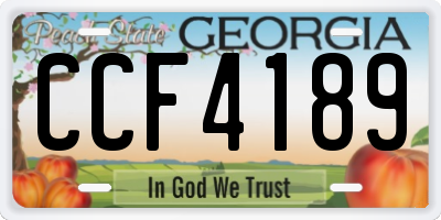 GA license plate CCF4189