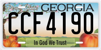 GA license plate CCF4190