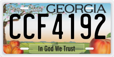 GA license plate CCF4192