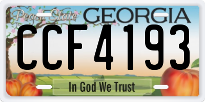 GA license plate CCF4193
