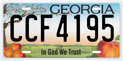 GA license plate CCF4195