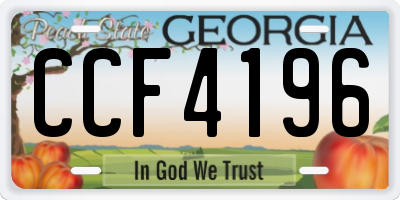 GA license plate CCF4196