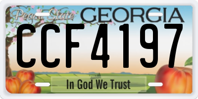 GA license plate CCF4197