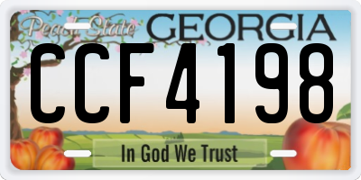 GA license plate CCF4198