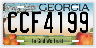 GA license plate CCF4199