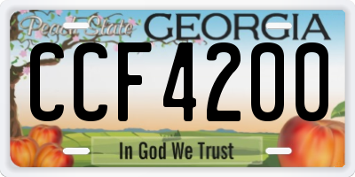GA license plate CCF4200
