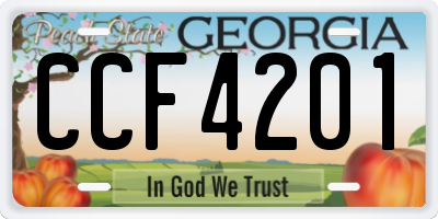 GA license plate CCF4201