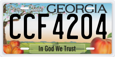 GA license plate CCF4204