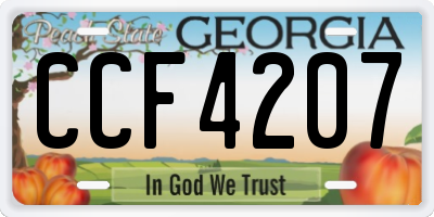 GA license plate CCF4207