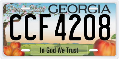 GA license plate CCF4208