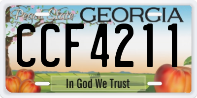 GA license plate CCF4211