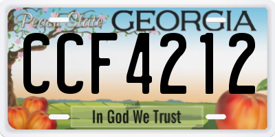 GA license plate CCF4212
