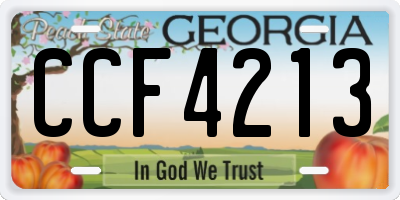 GA license plate CCF4213