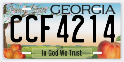 GA license plate CCF4214