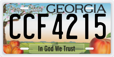 GA license plate CCF4215