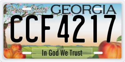 GA license plate CCF4217