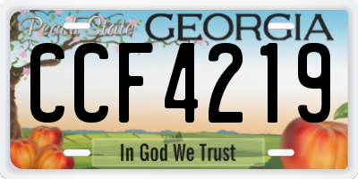 GA license plate CCF4219