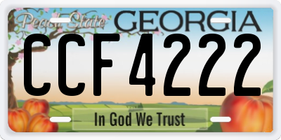 GA license plate CCF4222