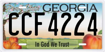GA license plate CCF4224