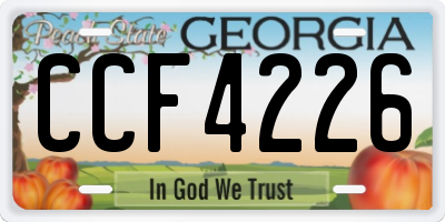 GA license plate CCF4226