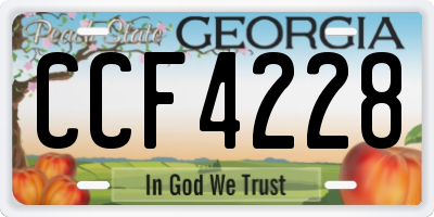 GA license plate CCF4228