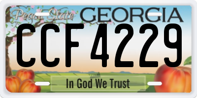 GA license plate CCF4229